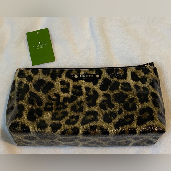 *RETIRED* KATE SPADE Leopard Print Cedar Street Vinyl Tote 4 Piece Set - Picture 10 of 16